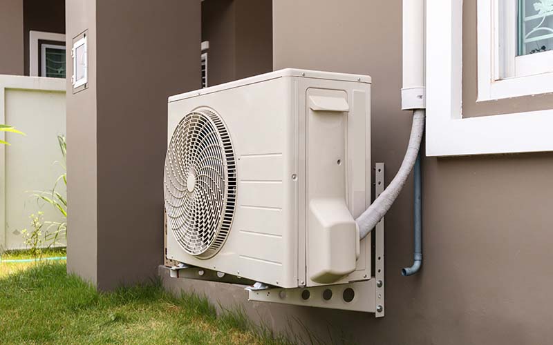 Air conditioner compressor outdoor unit installed outside the house